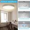 ZMH LED Deckenleuchte Flach Weiß - 24W Modern Badezimmerlampe 3000K Deckenlampe Rund 23CM IP44 Warmweiß Badlampe für Flur Balkon Badezimmer Küche Wohnzimmer Bild 5