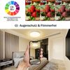 ZMH LED Deckenleuchte Flach Weiß - 24W Modern Badezimmerlampe 3000K Deckenlampe Rund 23CM IP44 Warmweiß Badlampe für Flur Balkon Badezimmer Küche Wohnzimmer Bild 3