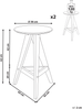 Set mit 2 Barhockern AROMA Holz Dunkelbraun Bild 2