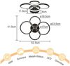 ZMH LED Deckenleuchte 4-Ring Dimmbar Schwarz/ Weiß 48W Wohnzimmerlampe, LED fest integriert, warmweiß, neutralweiß, kaltweiß, LED dimmbar moderne Schlafzimmerlampe Bild 4