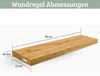 Wandregal Holz schwebend KYLO - Eichenholz Massiv | Bücherregal Schwebendes Regal Hängeregale für Wohnzimmer | 80x22x4cm Bild 2