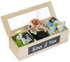SURPRISA Geschenkbox Schotter-Schatulle Geldgeschenk, aus Paulownienholz, 3 Fächer, Geschenk zur Hochzeit, Geburtstag usw. Bild 4