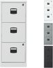 Bisley Home Hängeregistraturschrank mit Schloss aus Stahlblech, 3 Schubladen, einbahnig - Hängeregisterschrank abschließbar, Hängeregistratur für Hängemappen & Hängeordner - Farbe: silber, PFA3F-355 Bild 2