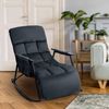 Schaukelstuhl JULIA Indoor - 61x100x66cm, Samt, Schwarz | Liegestuhl Relaxstuhl Sofastuhl Bild 3