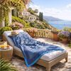 Bassetti Granfoulard Plaid Decke Wohndecke Varigotti B1 blau 135x190 Bild 4