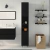 vidaXL Badezimmerschrank mit Tür Schwarz Eichen-Optik 30 x 30 x 190 cm 862881 Bild 4