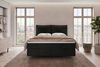 Boxspringbett Elysio - Cordstoff - schwarz - 140x200 cm Bild 3