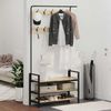 vidaXL Garderobenständer Sonoma-Eiche 95 x 34 x 184 cm Holzwerkstoff 879960 Bild 4