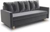 Schlafsofa Rico - Sofa mit Bettkasten, Couch mit Schlaffunktion, Bettfunktion, Bettsofa mit Bonell-Ferderkern, Velours (Grau (Kronos 22)) Bild 2