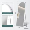 EMKE Bogen Standspiegel Ganzkörperspiegel mit Rahmen aus Aluminiumlegierung für Wohn-,Schlaf-, Aufenthalt und Ankleidezimmer, Weiß, 160x60cm Bild 2