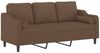 vidaXL 3-Sitzer-Sofa mit Zierkissen Braun 180 cm Stoff 3200856 Bild 3
