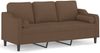vidaXL 3-Sitzer-Sofa mit Zierkissen Braun 180 cm Stoff 3200856 Bild 2