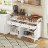 Buffetschrank modern-rustikal, 140x35x95 cm – Sideboard mit X-Türen, 3 Schubladen & Arbeitsplatte Bild 4