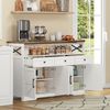 Buffetschrank modern-rustikal, 140x35x95 cm – Sideboard mit X-Türen, 3 Schubladen & Arbeitsplatte Bild 3