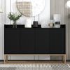 Merax Sideboard mit verstellbaren Einlegeböden und goldenen Metallrahmen, Kommode mit Push-to-Open Funktion,Anrichte,Buffet,Breite: 120cm Bild 2