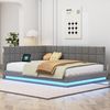 Flieks Polsterbett, Samt Daybett Tagesbett Schlafsofa 140x200 cm mit LED und USB Aufladen Bild 5