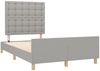 Einzelbett mit Kopfteil Stoff Hellgrau 120x200 cm Bild 4