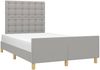 Einzelbett mit Kopfteil Stoff Hellgrau 120x200 cm Bild 3