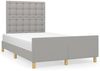 Einzelbett mit Kopfteil Stoff Hellgrau 120x200 cm Bild 2