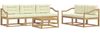 vidaXL Outdoor-Sofagarnitur mit Kissen 6 pcs Weiß und Creme 3386074 Bild 2