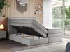 Boxspringbett mit Doppelmatratze - ALVIN-KING Hellgrau 120x200 cm Stoff Hart (H4) Bild 2