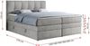 Boxspringbett mit Doppelmatratze - ALVIN-KING Hellgrau 120x200 cm Stoff Hart (H4) Bild 5