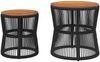 vidaXL Garten-Beistelltische 2 Stk. mit Holzplatte Schwarz Poly Rattan 366291 Bild 4