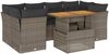 vidaXL 7-tlg. Garten-Sofagarnitur mit Kissen Grau Poly Rattan 3326895 Bild 2
