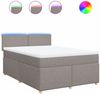 vidaXL Boxspringbett mit Matratze Taupe 160x200 cm Stoff 3289028 Bild 2