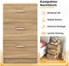 COSTWAY Nachttisch Aktenschrank (1-St), mit 3 Schubladen, Holz, 38x35x66cm Bild 2