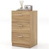 COSTWAY Nachttisch Aktenschrank (1-St), mit 3 Schubladen, Holz, 38x35x66cm Bild 5