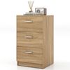 COSTWAY Nachttisch Aktenschrank (1-St), mit 3 Schubladen, Holz, 38x35x66cm Bild 4