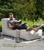 mokebo® Sitzsack Outdoor mit Hocker für Kinder & Erwachsene 'Der Sundowner' Bean Bag m. EPS-Perlen Füllung, Relaxliege, Liegekissen, Bodenkissen Balkon & Garten in grau, nur wasserfest mit Schutzhülle Bild 3