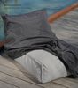 mokebo® Sitzsack Outdoor mit Hocker für Kinder & Erwachsene 'Der Sundowner' Bean Bag m. EPS-Perlen Füllung, Relaxliege, Liegekissen, Bodenkissen Balkon & Garten in grau, nur wasserfest mit Schutzhülle Bild 4