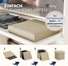 CASARIA® faltbarer Sitzhocker mit Stauraum, Leinenoptik, beige Bild 5