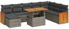 vidaXL 9-tlg. Garten-Sofagarnitur mit Kissen Grau Poly Rattan Akazie 3327749 Bild 2