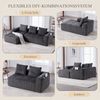 LVHOM Ecksofa 3 sitzer, Bodensofa mit Seitentaschen und Getränkehalter, Polstersofa aus Cordstoff, frei Kombination, Modulares Chaiselongue-Sofa-Set, 253x158x61 cm Bild 3