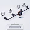»Borio«, Deckenlampe im Retro/Vintage Design aus Metall/Holz in Schwarz/Natur, Leuchte m. verstellbaren Schirmen in Gitter-Optik u. Lichteffekt, 4-flammig, 4 x E14-Fassung max. 40 Watt Bild 2