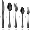 KEENZO Besteck-Set 30 teilig Schwarz Essbesteck Set für 6 Personen florale Muster Griff (30-tlg), 6 Personen, Edelstahl Bild 2