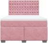 vidaXL Boxspringbett mit Matratze Rosa 140x190 cm Samt 3290923 Bild 4