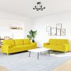 vidaXL 2-tlg. Sofagarnitur mit Dekokissen Hellgelb Stoff 3278340 Bild 3