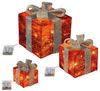 Spetebo LED Dekoobjekt LED Geschenkboxen mit Timer 3er Set - rot / grau, Timerfunktion, LED fest verbaut, warm weiß, Weihnachts Deko Boxen warm weiß beleuchtet Bild 2