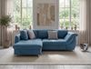Ecksofa Schlafcouch Polsterecke L-Garnitur Wohnlandschaft Ottomane links in Blau Bild 2