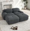 2-Sitzer-Sofa aus Cordstoff, modular & rahmenlos, 208 x 178 x 75 cm, grau Bild 2