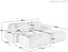 2-Sitzer-Sofa aus Cordstoff, modular & rahmenlos, 208 x 178 x 75 cm, grau Bild 4