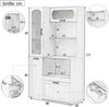Merax Highboard mit verstellbaren Regalböden und Schubladen, Küchenschrank mit ausziehbaren Regalböden und Riffelglas , Ideal für Esszimmer, Wohnzimmer und Küche (Natur) Bild 4