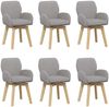 vidaXL Drehstuhl Esszimmer 6 pcs Bouclé Hellgrau 54 x 58 x 87 cm 3428289 Bild 2