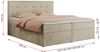 Boxspringbett, Doppelbett Matratze und Topper, Polsterbett - CENTOS - 180x200cm - Beige Velours - H4 Bild 5