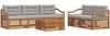 vidaXL Outdoor-Sofagarnitur mit Kissen 6 pcs Natürlich und Hellgrau 3373036 Bild 2