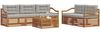 vidaXL Outdoor-Sofagarnitur mit Kissen 6 pcs Natürlich und Hellgrau 3373036 Bild 3